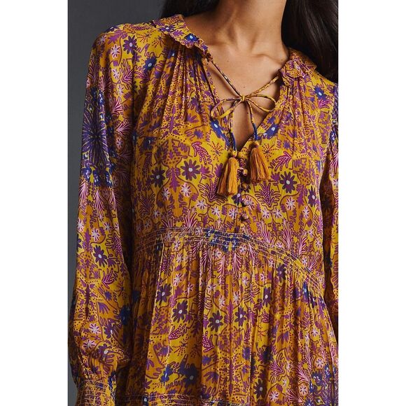 Anthropologie The Marais Printed Chiffon Maxi Dress - Picture 6 of 14